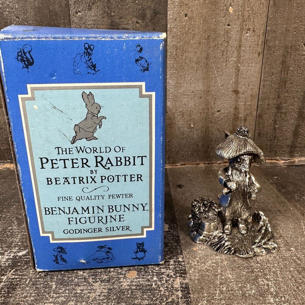 Peter Rabbit Benjamin Bunny Godinger silver - Pewter Figure with Box‎